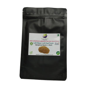 Kunjika Jadibooti Lodhra Bark Powder | Lodhra Chhal | Lodh Pathani | Symplocos Racemosa Bark | Pathani Lodh Powder - 100 gm