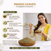 Kunjika Jadibooti Indigo Leaves | For Natural Hair Colour, Smooth & Shiny Hair | Fresh Dry Raw Herbs, Ayurvedic Jadibooti - 100 gm