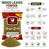 Kunjika Jadibooti Indigo Leaves Powder | For Natural Hair Colour, Smooth & Shiny Hair | Fresh Dry Raw Herbs, Ayurvedic Jadibooti Powder - 100 gm