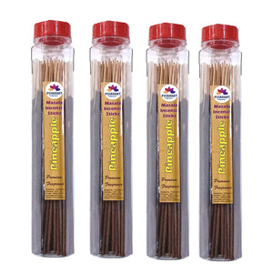 Pujahaat Premium Scented Incense Stick Masala Agarbatti | No Charcoal Incense Sticks, 100% Herbal Fragrance Agarbatti, 0% Sulphates - Pineapple Fragrance