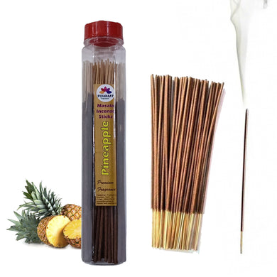 Pujahaat Premium Scented Incense Stick Masala Agarbatti | No Charcoal Incense Sticks, 100% Herbal Fragrance Agarbatti, 0% Sulphates - Pineapple Fragrance