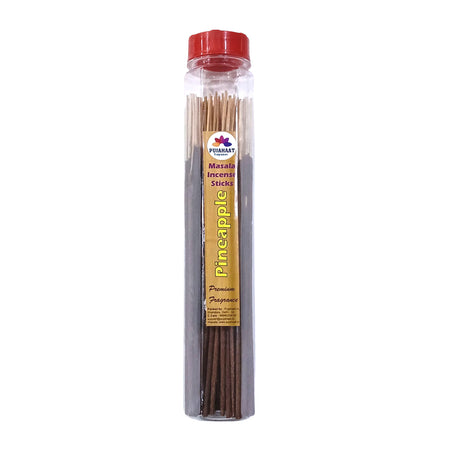 Pujahaat Premium Scented Incense Stick Masala Agarbatti | No Charcoal Incense Sticks, 100% Herbal Fragrance Agarbatti, 0% Sulphates - Pineapple Fragrance