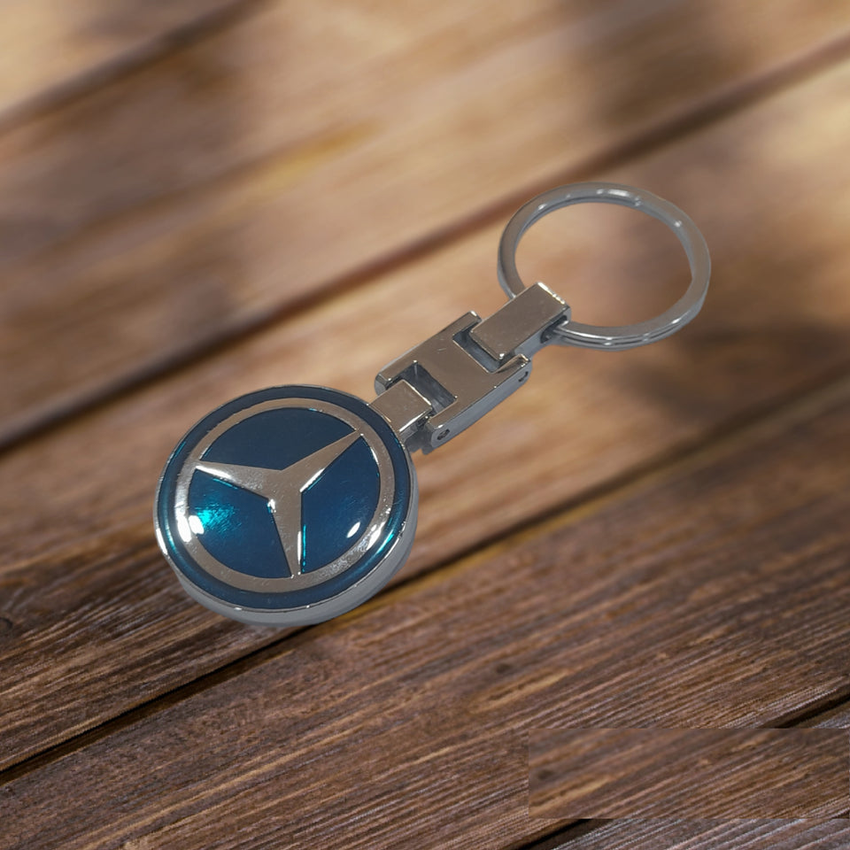 Metal Keychain Fancy Heavy Blue color for Mercedes Benz