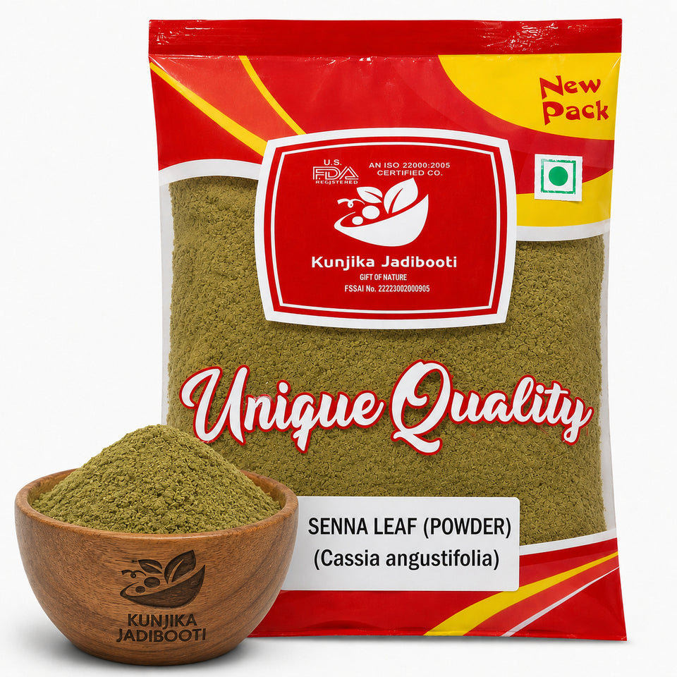 Kunjika Jadibooti Senna Leaves Powder | Nilavarai | Sanay | Cassia angustifolia | Alexandrina| Cassia Angustifolia| Sonamukhi Patta| Sanay Patti |Sonamukhi Leaves Powder 100 gm