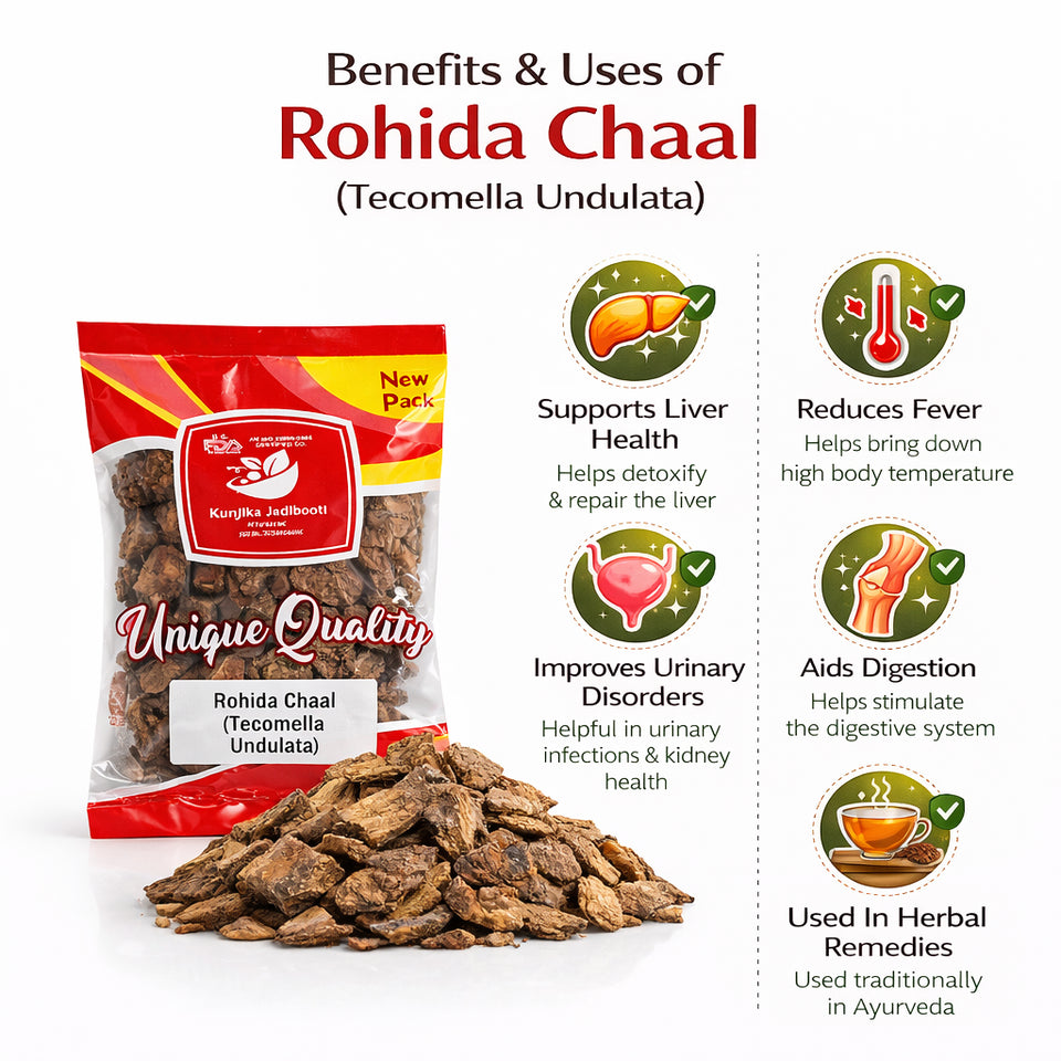 Kunjika Jadibooti Rohida Chhal-Rohira Chaal-Raw Herbs-Rohitak Chal-Single Herbs-Jadi Buti - 100 gm