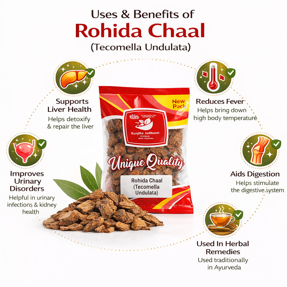 Kunjika Jadibooti Rohida Chhal-Rohira Chaal-Raw Herbs-Rohitak Chal-Single Herbs-Jadi Buti - 100 gm