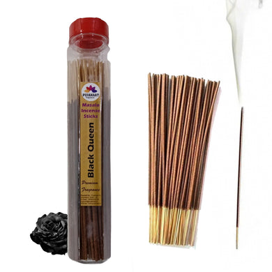 Pujahaat Premium Scented Incense Stick Masala Agarbatti | No Charcoal Incense Sticks, 100% Herbal Fragrance Agarbatti, 0% Sulphates - Black Queen Fragrance