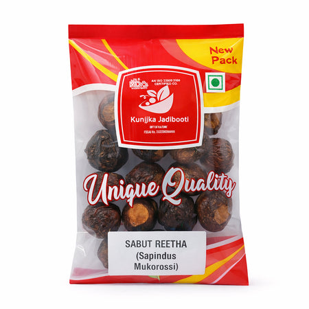 Kunjika Jadibooti Dried Whole Reetha | Aritha| Soapnut Whole | Sapindus Mukorossi | Dried Raw Whole Reetha Nuts Aritha Herbal Soap Nuts (100 GM)