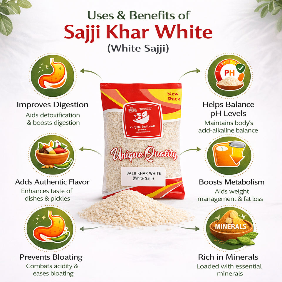 Kunjika Jadibooti Sajji White - Sajji Safed - Saji Safed - 100 gm