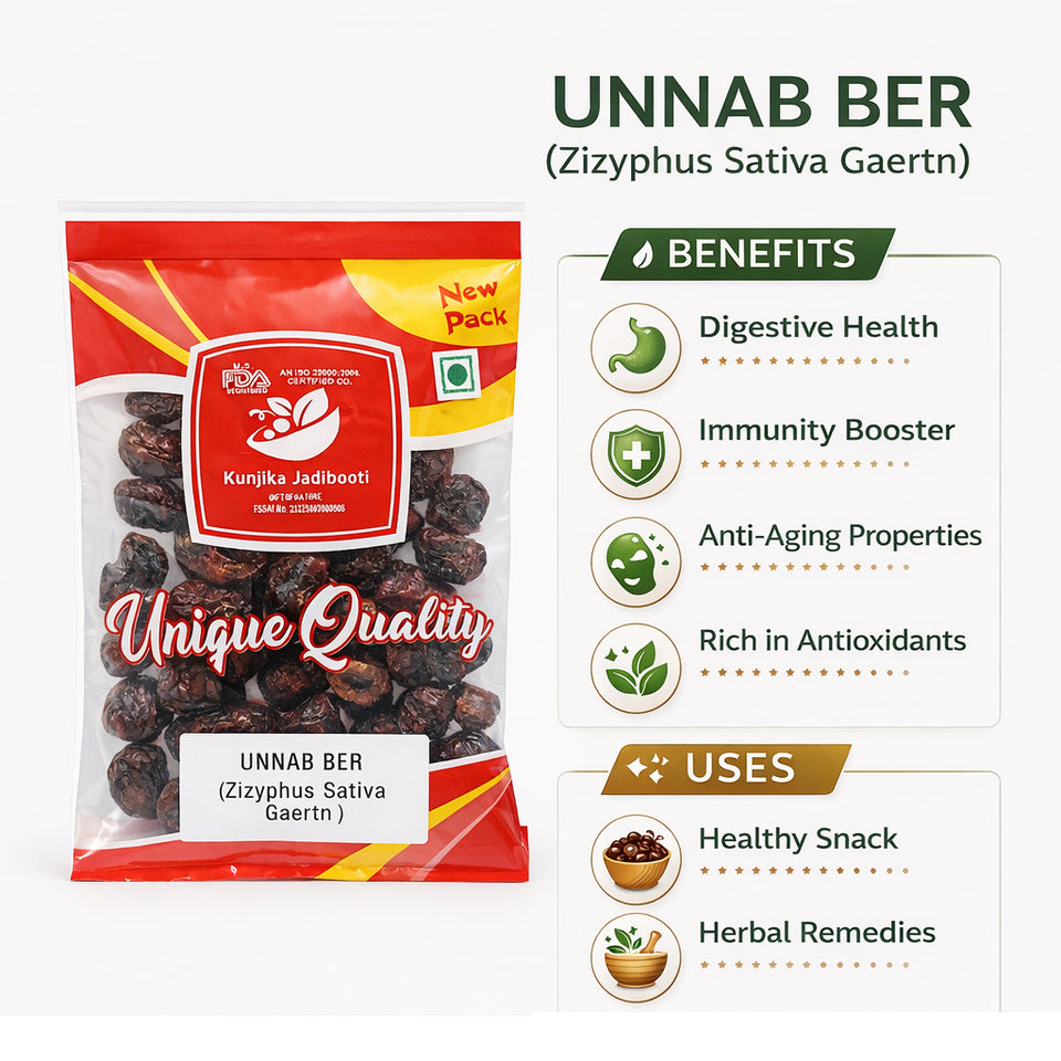 Kunjika Jadibooti Unnab Ber - Ber Red dry herb - bair - 100 gm
