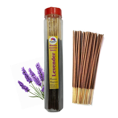 Pujahaat Premium Scented Incense Stick Masala Agarbatti | No Charcoal Incense Sticks, 100% Herbal Fragrance Agarbatti, 0% Sulphates - Levender Fragrance