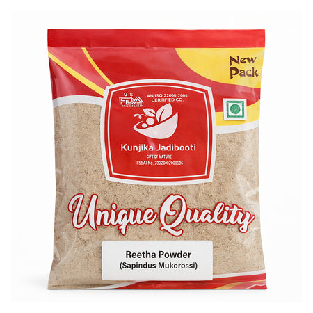 Kunjika Jadibooti Organic Reetha Powder, Kunkudukai powder, Aritha, Ritha, Soapnut, for Hair Growth, Hair wash, Scalp treatment, Skin care 100 gm