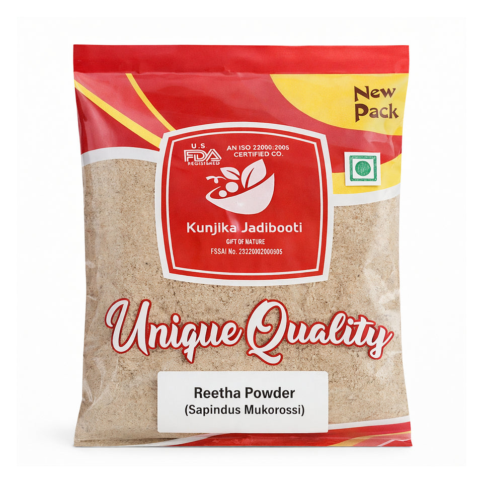Kunjika Jadibooti Organic Reetha Powder, Kunkudukai powder, Aritha, Ritha, Soapnut, for Hair Growth, Hair wash, Scalp treatment, Skin care 100 gm