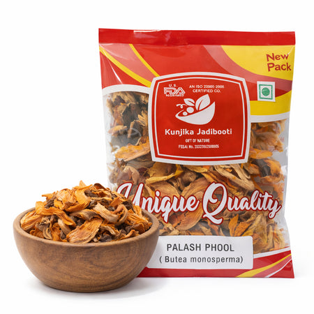 Kunjika Jadibooti Dry Tesu Ke Phool - Palash Ke Phool - Dhak Ke Phool - Bute a Monosperma - Tesu phool - Phool Tesu - Dhak Phool - 100 gm
