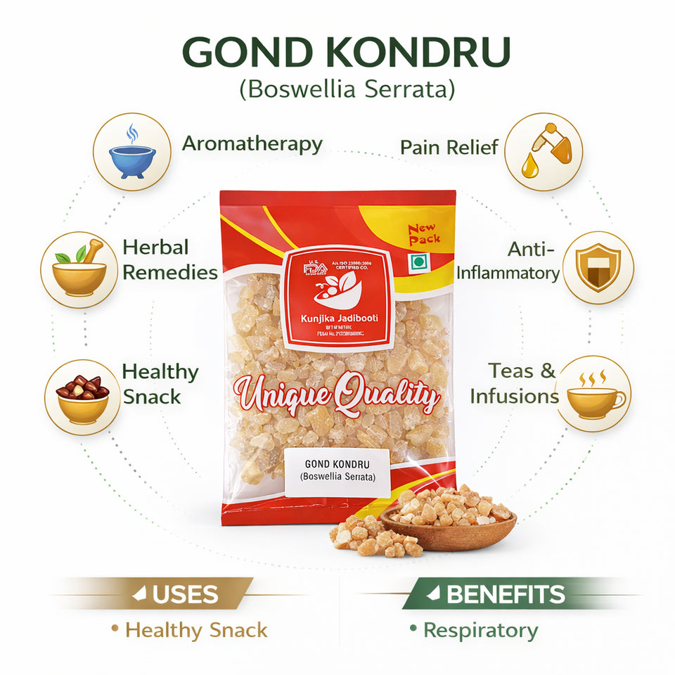 Kunjika Jadibooti Gond Kondru - Shallaki Gum - Boswellia Serrata Gum - 100 gm