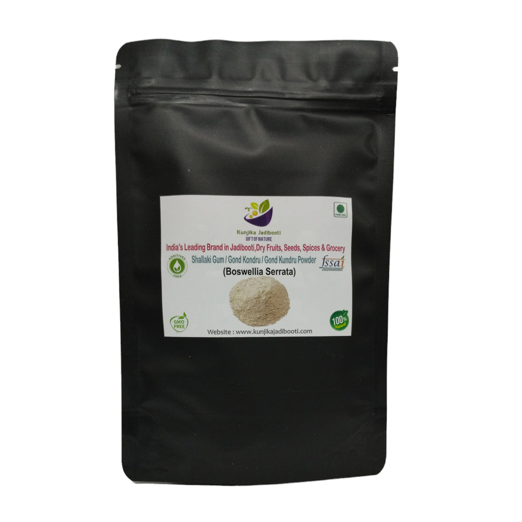 Kunjika Jadibooti Gond Kondru Powder - Shallaki Gum - Boswellia Serrata Gum Powder - 100 gm