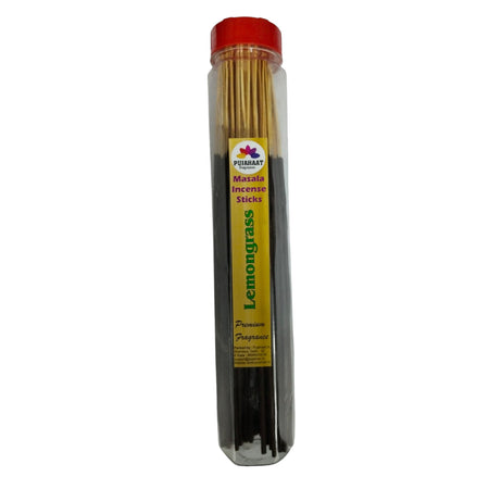 Pujahaat Premium Scented Incense Stick Masala Agarbatti | No Charcoal Incense Sticks, 100% Herbal Fragrance Agarbatti, 0% Sulphates - Lemongrass Fragrance