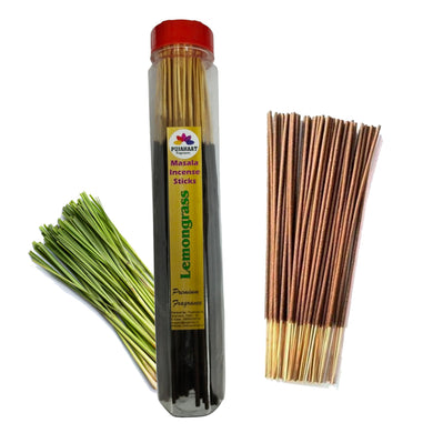 Pujahaat Premium Scented Incense Stick Masala Agarbatti | No Charcoal Incense Sticks, 100% Herbal Fragrance Agarbatti, 0% Sulphates - Lemongrass Fragrance