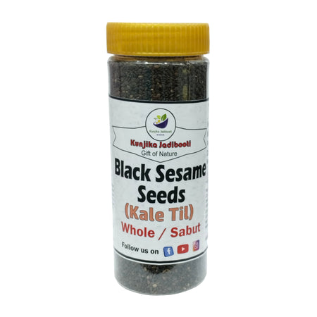 Kunjika Jadibooti Whole Black Sesame Seeds | 100% Clean and Natural Black Til | Kala Til Seeds for Eating | Raw Seeds | Indian Spices & Masala- 200 gm