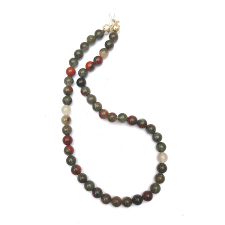 Blood stone Crystal Round Beads Necklace 15 Inches 6 mm Beads Semi precious Mala