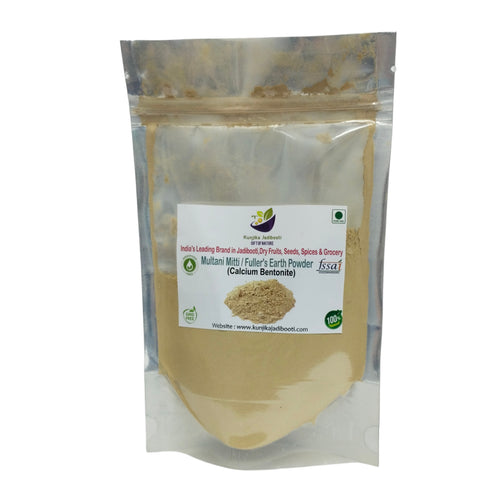 Kunjika Jadibooti Natural Multani Mitti | Powder Form | Fuller's Earth | Calcium Bentonite Clay | for All Skin Type | Face Pack And Hair Pack | Multani Mitti Powder - 100 gm