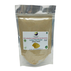 Kunjika Jadibooti Lemon Peel Powder | Citrus Limon | Pure & Natural Lemon Peel Powder for face, Skin Whitening | Face Pack Glowing skin | Face Cleanse - 100 gm