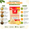 Kunjika Jadibooti Lemon Peel Powder | Citrus Limon | Pure & Natural Lemon Peel Powder for face, Skin Whitening | Face Pack Glowing skin | Face Cleanse - 100 gm