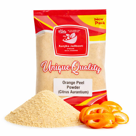 Kunjika Jadibooti Pure & Natural Orange Peel Powder for Face Pack with Vitamin C & Antioxidants | Face Pack Glowing skin | Face Cleanse - 100 gm