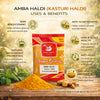 Kunjika Jadibooti Kasturi Haldi Powder For Face Beauty | Amba Haldi Powder | Natural & Pure Amba Haldi Powder || for Skin Whitening | Wild Turmeric Powder - 100 gm