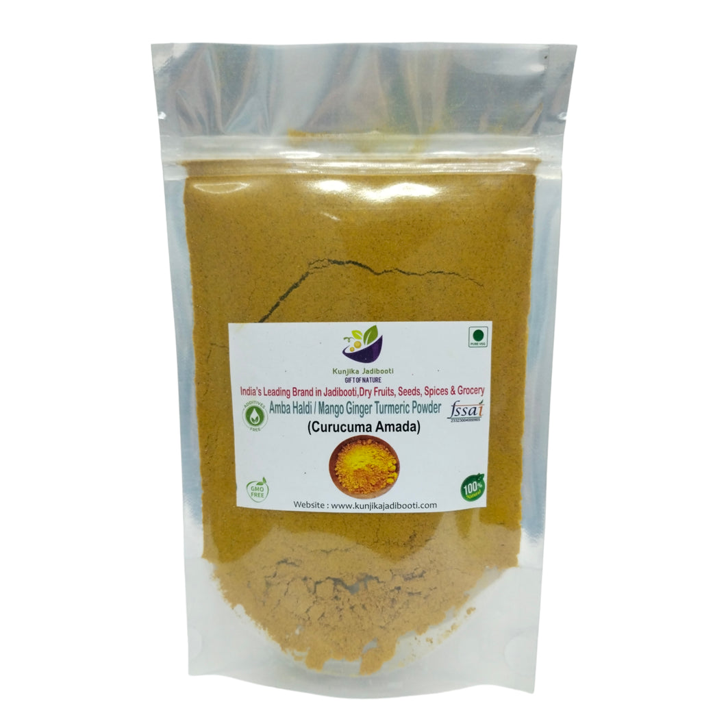 Kunjika Jadibooti Kasturi Haldi Powder For Face Beauty | Amba Haldi Powder | Natural & Pure Amba Haldi Powder || for Skin Whitening | Wild Turmeric Powder - 100 gm