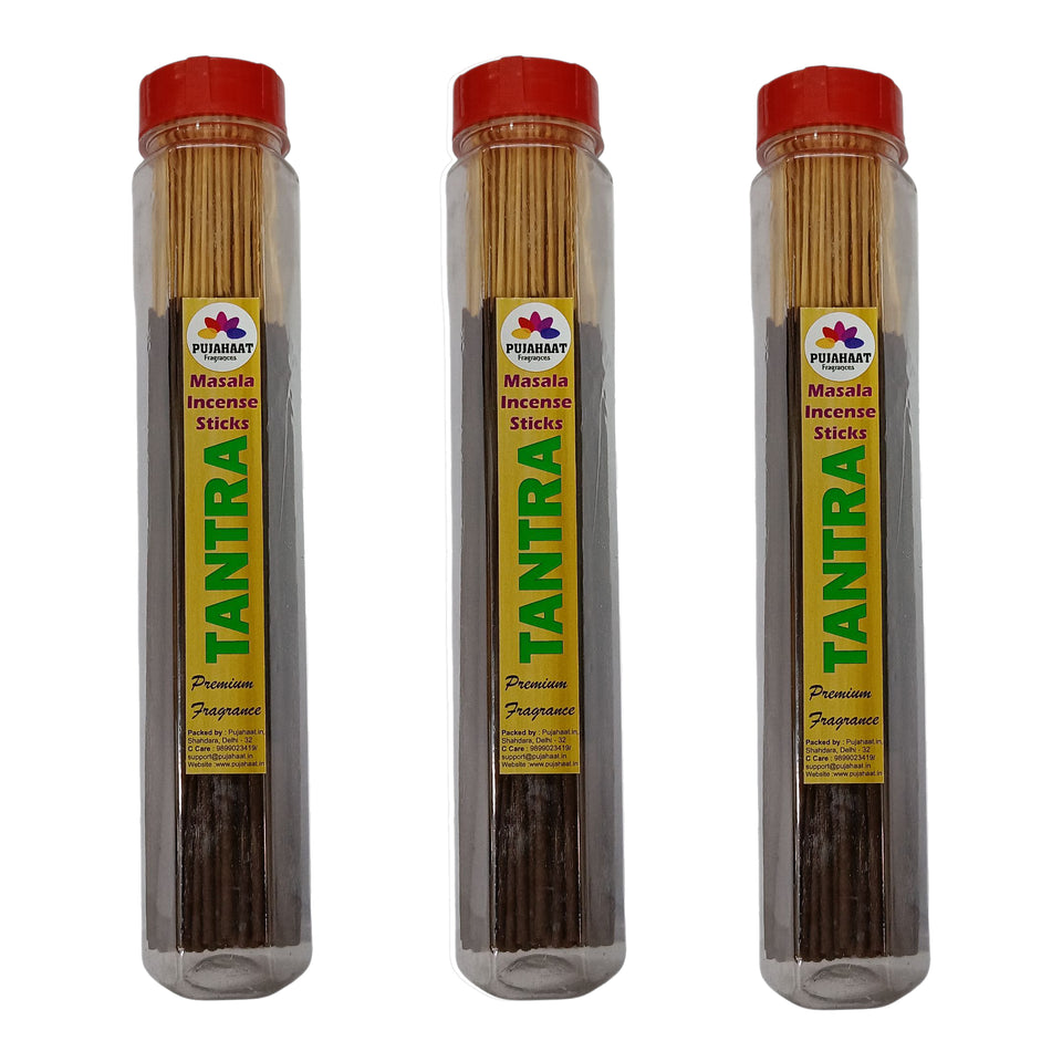 Pujahaat Premium Scented Incense Stick Masala Agarbatti | No Charcoal Incense Sticks, 100% Herbal Fragrance Agarbatti, 0% Sulphates - Tantra Fragrance