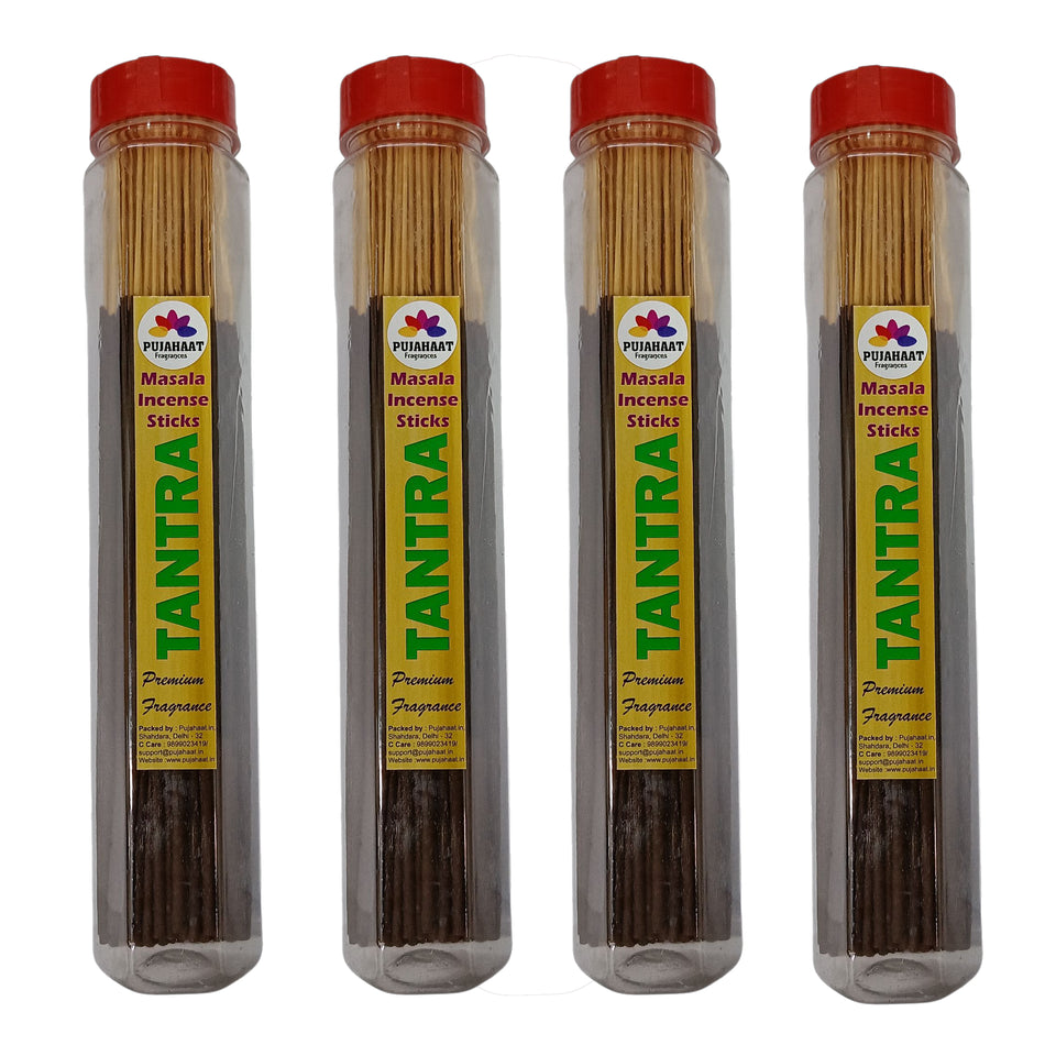 Pujahaat Premium Scented Incense Stick Masala Agarbatti | No Charcoal Incense Sticks, 100% Herbal Fragrance Agarbatti, 0% Sulphates - Tantra Fragrance