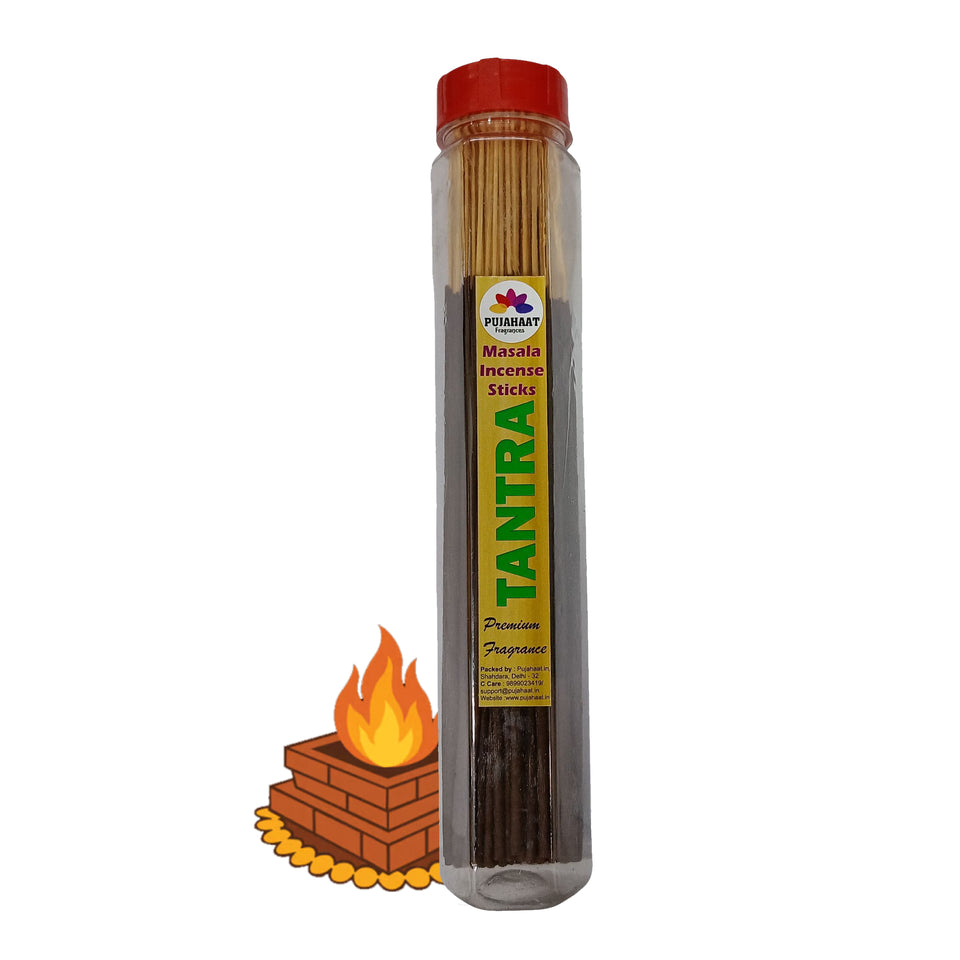 Pujahaat Premium Scented Incense Stick Masala Agarbatti | No Charcoal Incense Sticks, 100% Herbal Fragrance Agarbatti, 0% Sulphates - Tantra Fragrance
