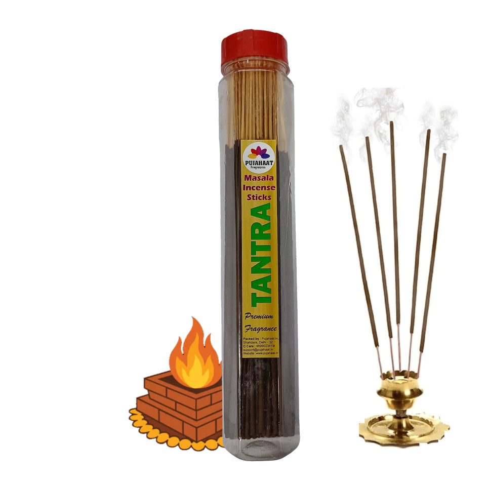 Pujahaat Premium Scented Incense Stick Masala Agarbatti | No Charcoal Incense Sticks, 100% Herbal Fragrance Agarbatti, 0% Sulphates - Tantra Fragrance