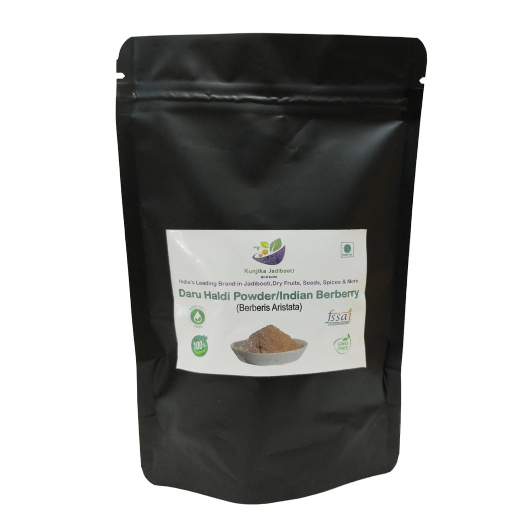 Kunjika Jadibooti Daru Haldi Chilka Herbal Powder - Daruhaldi Chips Herbal Powder - Indian Barberry Chips Herbal Powder - Berberis Aristata Chips Herbal Powder - Pure & Natural 100 gm