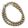 Golden Pyrite Crystal Round Beads Necklace 15 Inches 8mm Beads Semi precious Mala