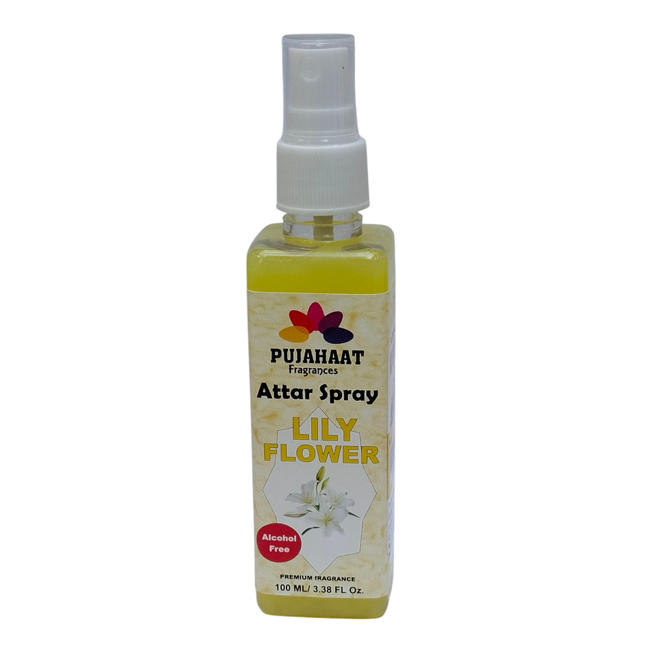 Lily Flower Attar Spray by Pujahaat | 100 ml Non Alcoholic Spray | Religious Mist | Air Freshener, Room Mist, Fabric & Linen Spray | Perfect for Prayers Rooms, Living Room, sofas, curtains, car (Copy)