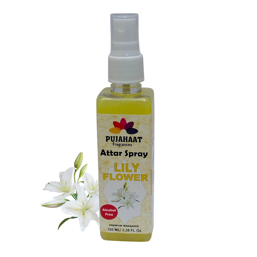 Lily Flower Attar Spray by Pujahaat | 100 ml Non Alcoholic Spray | Religious Mist | Air Freshener, Room Mist, Fabric & Linen Spray | Perfect for Prayers Rooms, Living Room, sofas, curtains, car (Copy)