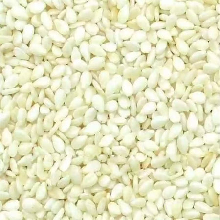 Kunjika Jadibooti Whole White Sesame Seeds Natural White Til | Safed Til Seeds for Eating | Raw Seeds | Indian Spices & Masala- 200 gm