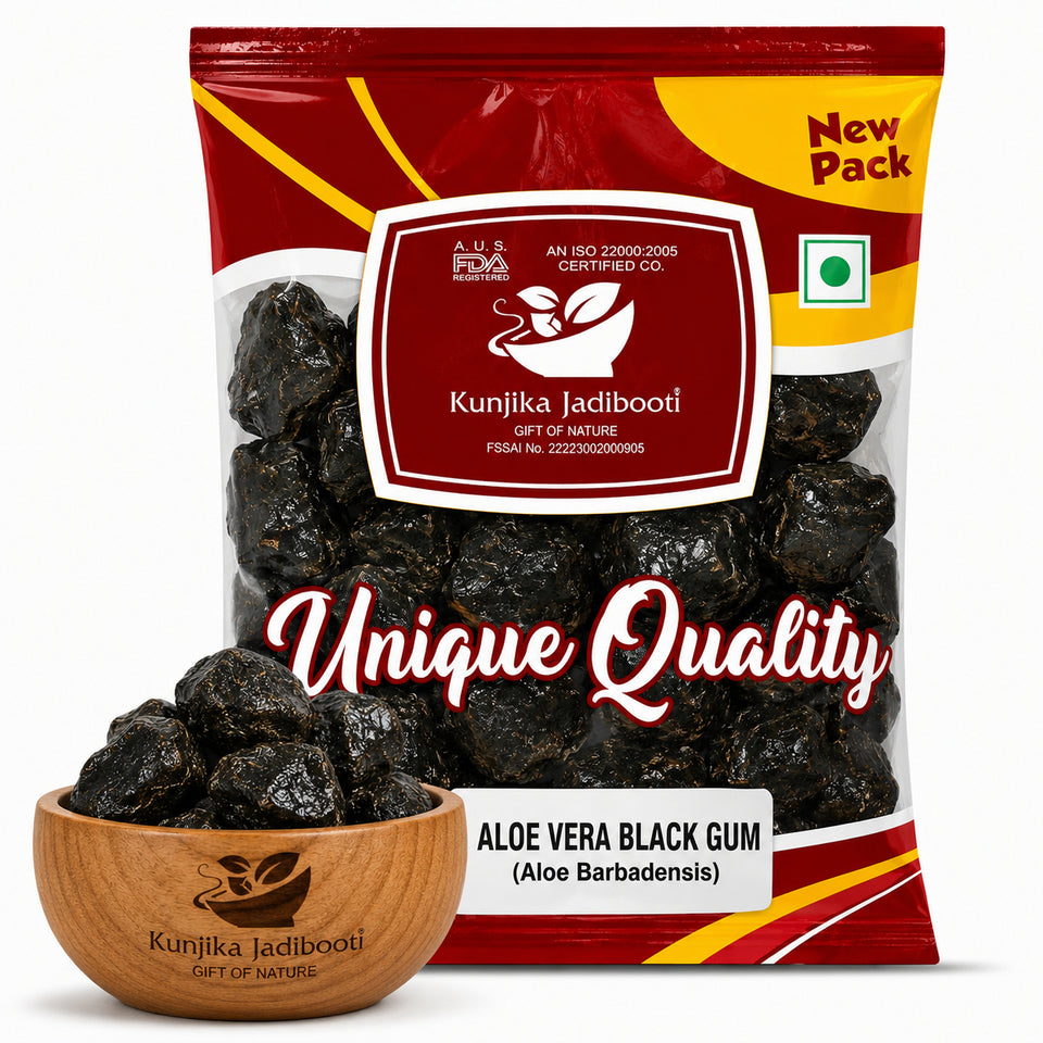 Kunjika Jadibooti Kala Gond - Aloe Vera Gum - Aloevera Gond - Aloe Barbadensis - 100 gm