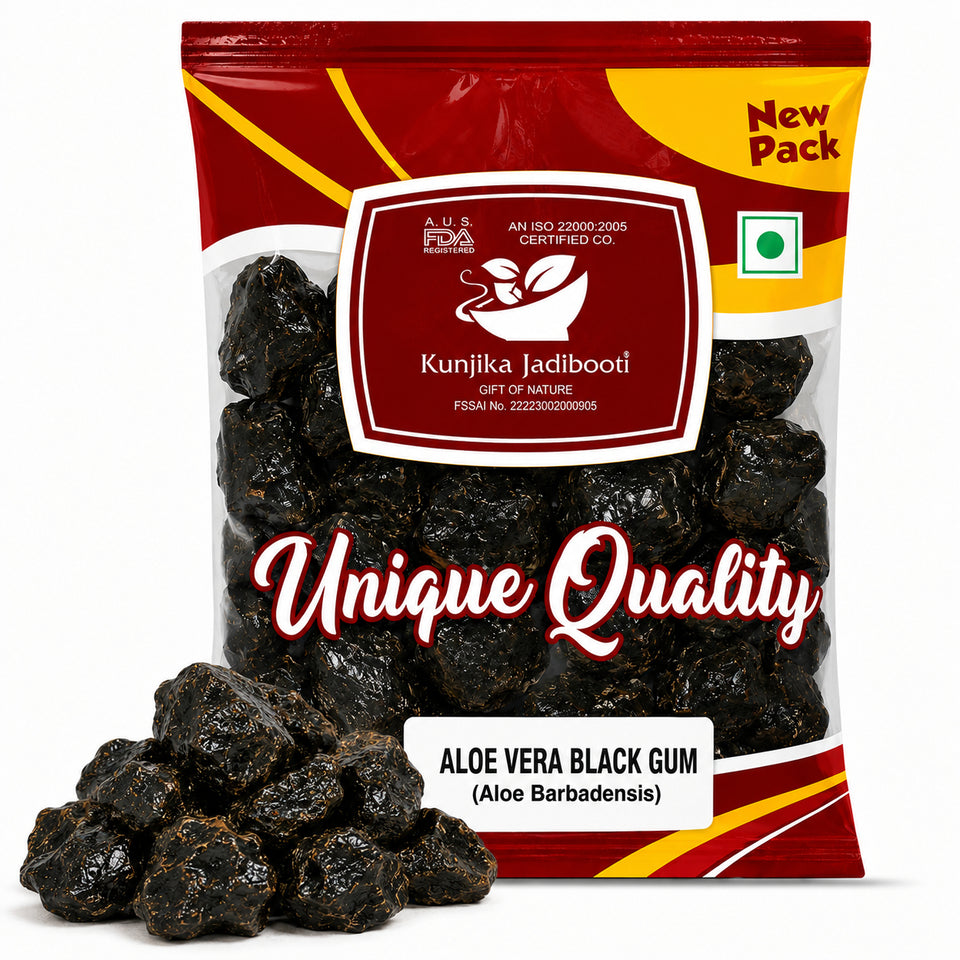 Kunjika Jadibooti Kala Gond - Aloe Vera Gum - Aloevera Gond - Aloe Barbadensis - 100 gm