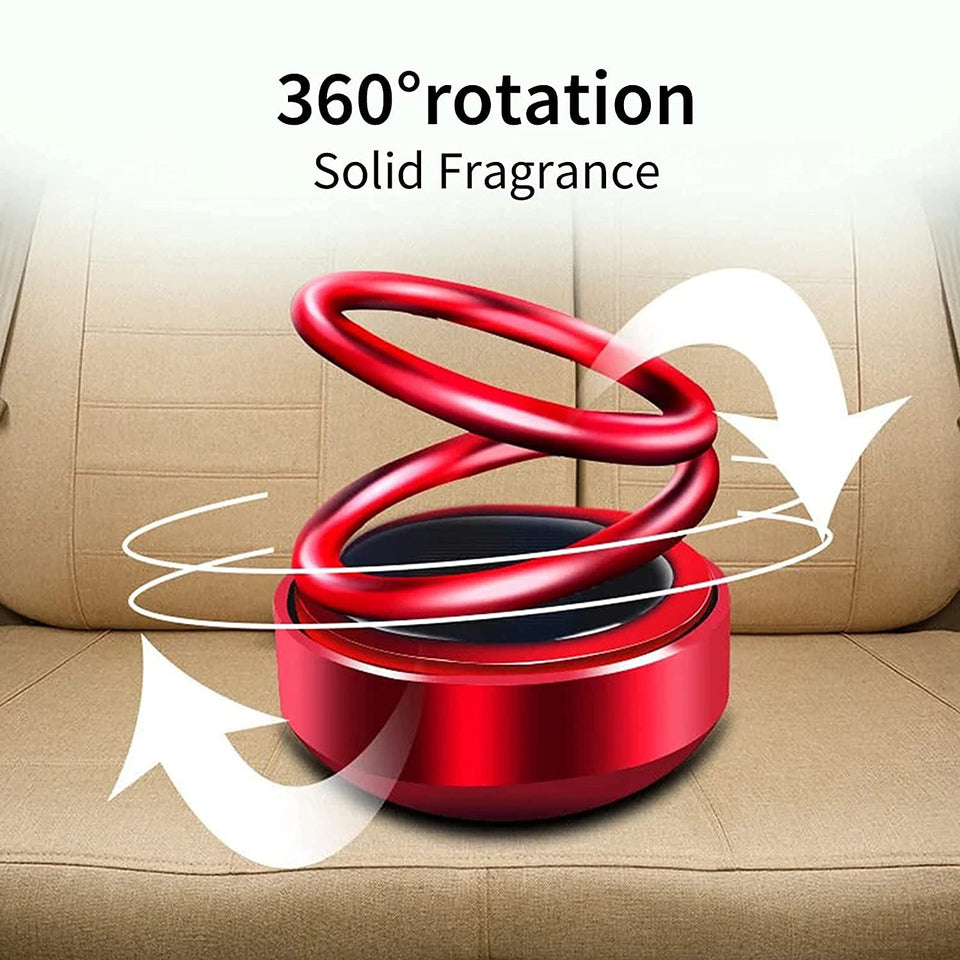 Air Freshener for Car 360 degree Double Spring Solar Dashboard Idol Ring Car Decoration Solar car Fragrance Double Ring Auto Rotating Car Aromatherapy
