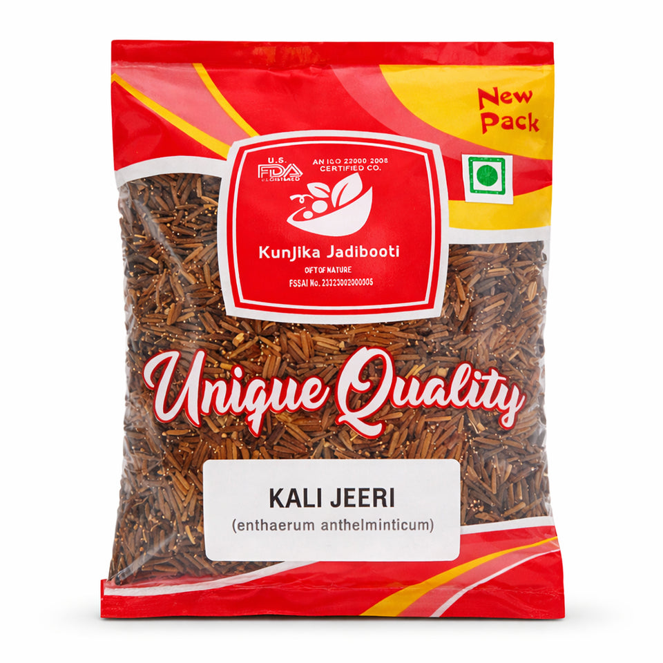 Kunjika Jadibooti Kali Jiri - Kaali jiri - Kadwa Jeera - Kali Jeeri – Natural Black Cumin Seed (100 GM)