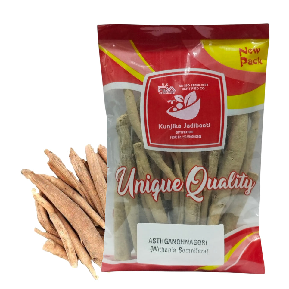 Kunjika Jadibooti Asgandh Nagori | Nagori Ashwagandha | Asgandh | Withania Somnifera | Indian Nagori Ginseng 100 Gram
