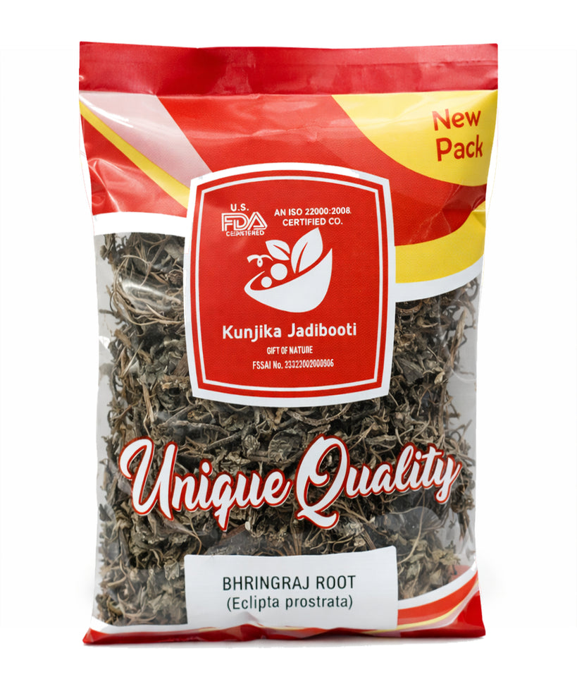 Kunjika Jadibooti Bhringraj Whole | Premium Ayurvedic Bhringraj Herb | Eclipta Alba Whole Leaves | Natural Herb for Hair Care & Herbal Preparations | Pure, Raw & Chemical Free