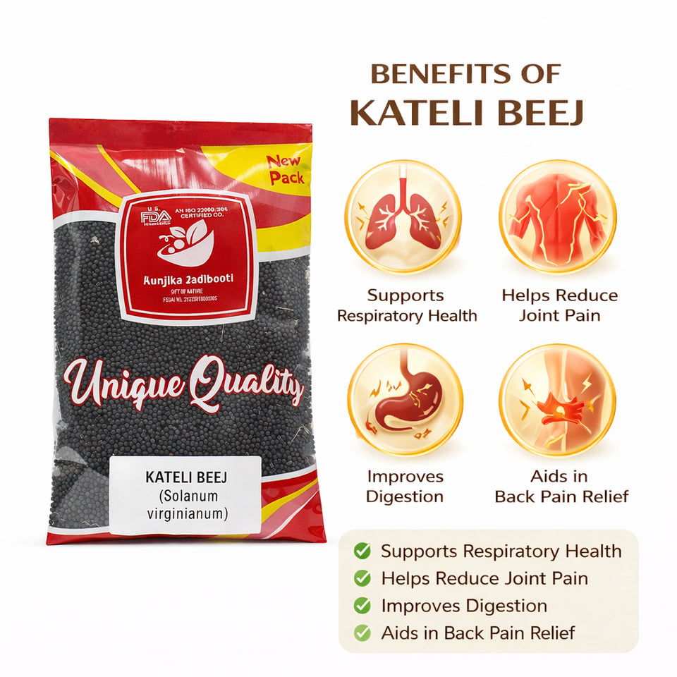 Kunjika Jadibooti Kateri Beej (Kantakari Seeds) | Satyanasi ke Beej | Solanum Xanthocarpum Seeds | Natural Herb for Traditional Ayurvedic Preparations | Pure, Raw & Chemical Free