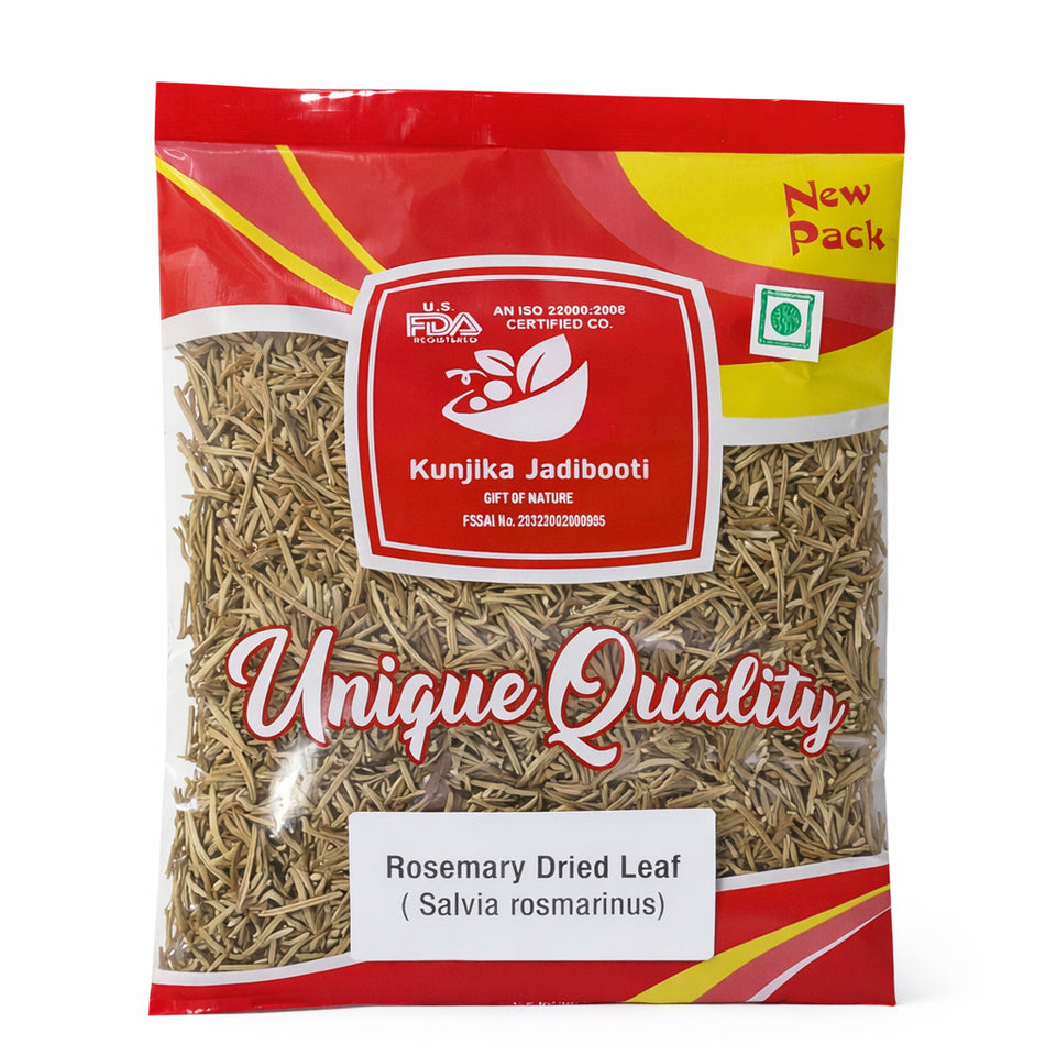 Kunjika Jadibooti Rosemary Dry Leaves | Food Grade Dried Rosemary | Natural Rose mary Leaves for Hair Care, Herbal Tea & Culinary Use | Perfect for Pasta, Soups, Salads, Teas | Ideal for Hair oils