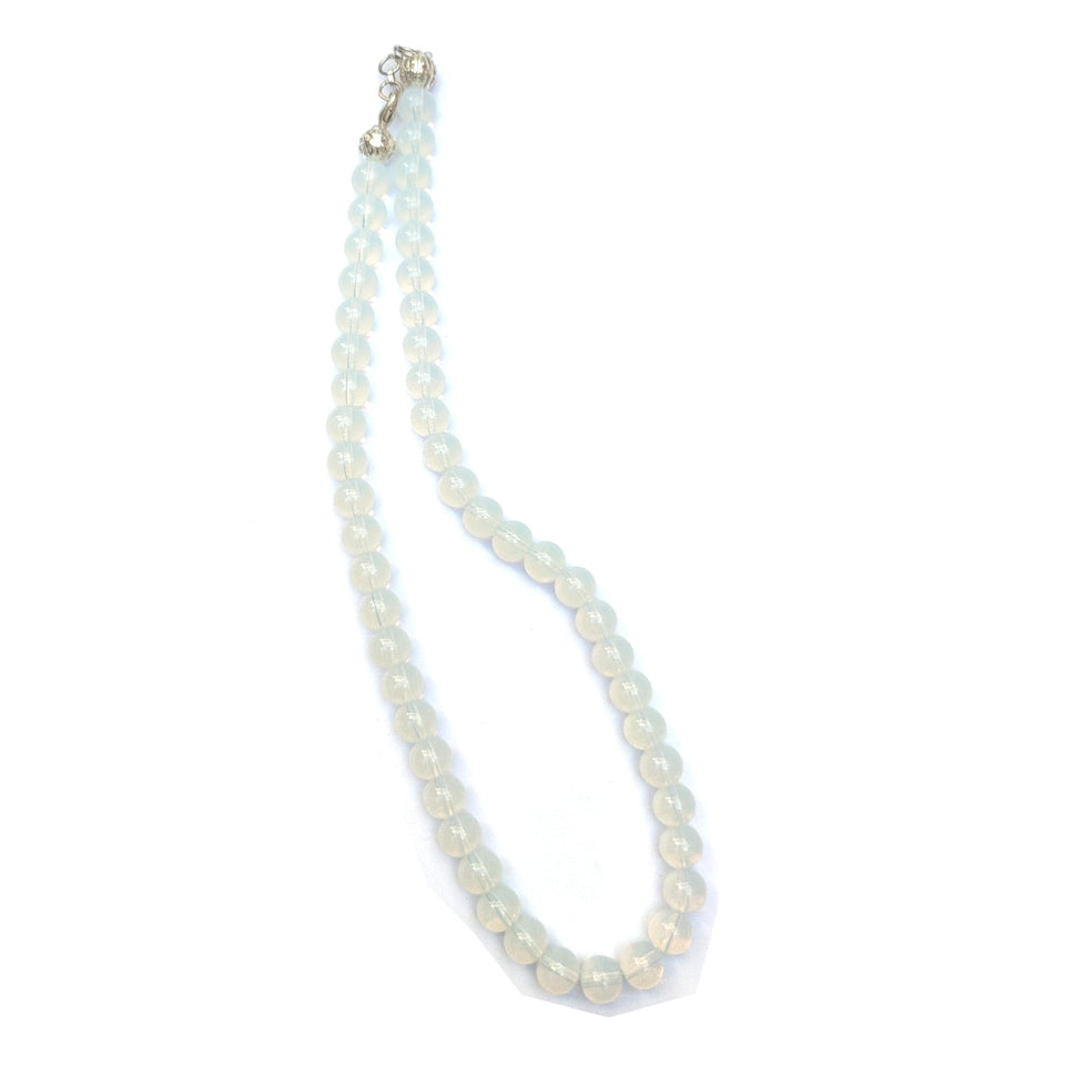 Opalite Crystal Round Beads Necklace 15 Inches 6 mm Beads Semi precious Mala