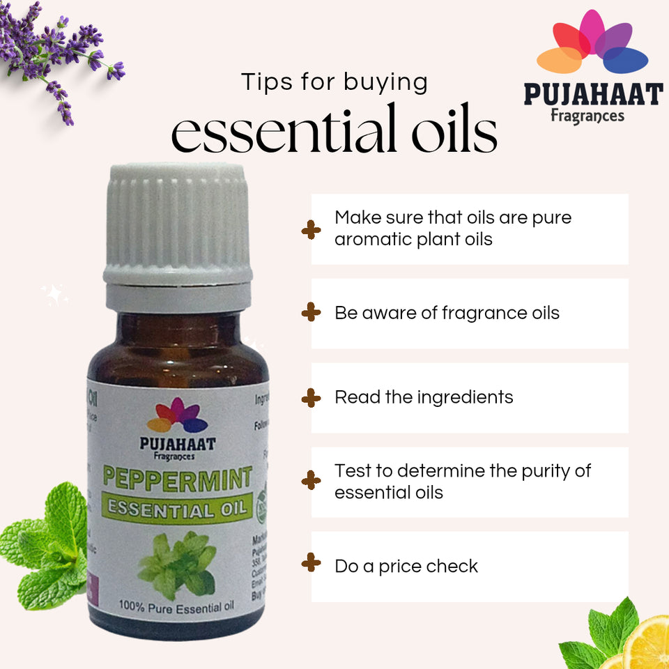 Pujahaat Peppermint Essential Oil for Aroma Therapy, Hair & Skin Pure, Natural, Undiluted - Vegan & Cruelty free - 15 ml