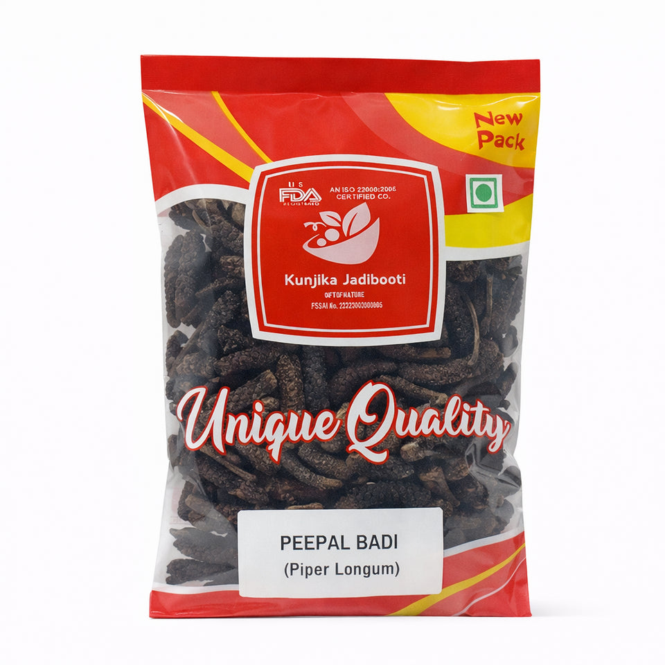 Kunjika Jadibooti Long Pepper - Pipal Badi - Pippali - Pipali - Peepali - Piper Longum (100 GM)